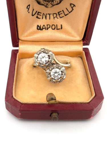 Bague 53 Bague en or jaune avec diamants 58 Facettes