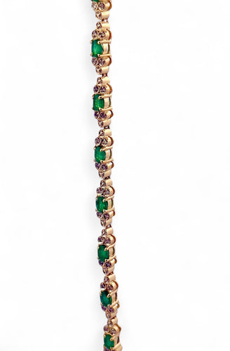 Bracelet Bracelet or jaune émeraude et diamants 58 Facettes