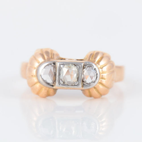 Bague 55.5 Bague or rose, platine, diamants 58 Facettes P6L2