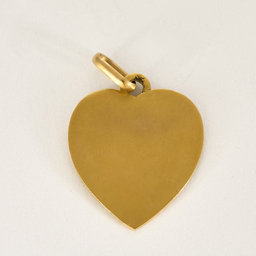 Pendentif AUGIS - Médaille d'amour, pendentif en forme de coeur en or jaune et or blanc 58 Facettes CLA0343