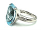 Bague 57 STERN. Bague or blanc 18K, aigue-marine et diamants 58 Facettes