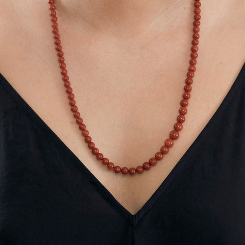 Collier Collier boules de corail rouge 58 Facettes