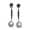 Boucles d'oreilles Boucles d'oreilles baroques en perles australiennes et diamants noirs taille brillant 58 Facettes T471
