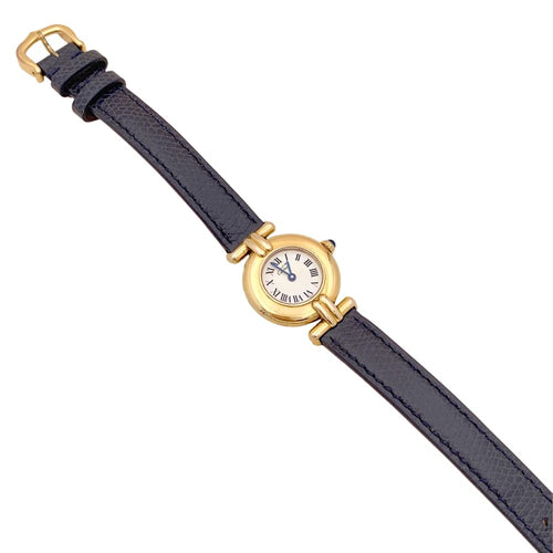 Montre Montre Cartier, "Colisée Must", argent plaqué or, cuir. 58 Facettes 34848