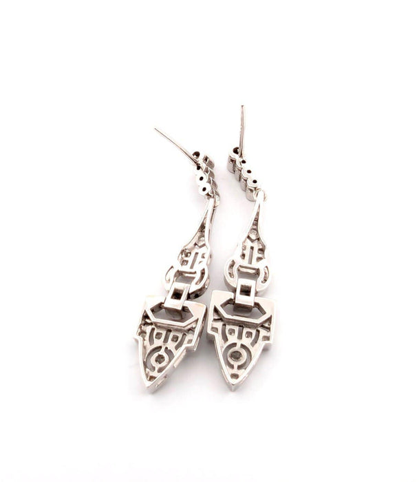 Boucles d'oreilles Boucles d'oreilles en or blanc avec diamants et corail 58 Facettes