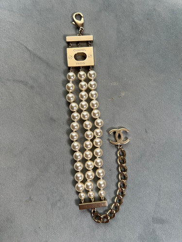 Bracelet Chanel par Lagerfeld - Bracelet perles 3 rangs 58 Facettes