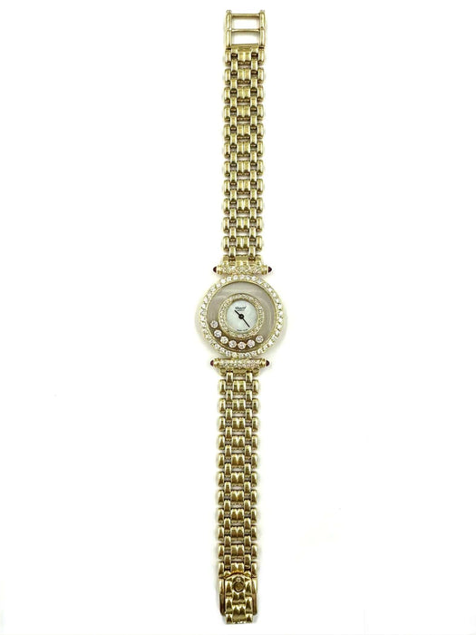 Montre CHOPARD - Montre Happy Diamonds or jaune, diamants et rubis 58 Facettes