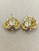 Boucles d'oreilles Boucles d'oreilles vintage en or jaune avec motif de feuille des années 1950 58 Facettes