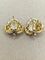 Boucles d'oreilles Boucles d'oreilles vintage à motif de feuilles d'or jaune des années 1950 58 Facettes
