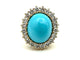 Bague 51 Bague "Marguerite" or jaune 18K, turquoise et diamants 58 Facettes