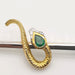 Brooch Brooch Yellow and white gold Emerald and Diamonds 58 Facettes