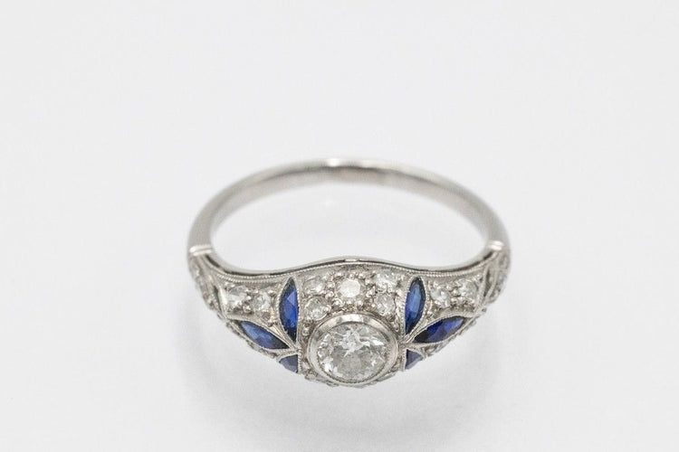 Art Déco ring with diamonds, 1920s 58 Facettes 11324