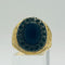 Bague 53 Bague en or jaune et platine avec cabochon de saphir bleu et diamants anciens 58 Facettes 50320