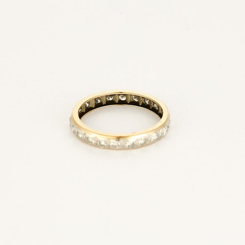 Bague 48 Alliance américaine en or jaune et blanc, diamants 58 Facettes ENG10218