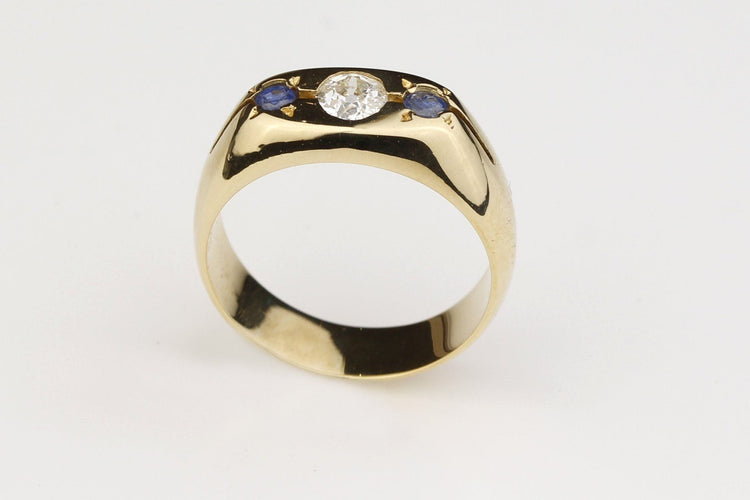 Bague 60 Bague Trilogie Or jaune Diamant Saphirs 58 Facettes