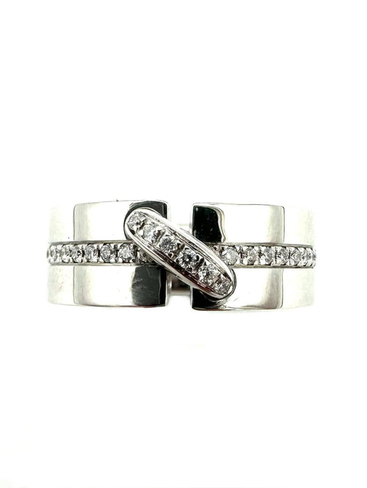 Bague 53 CHAUMET. Collection "Liens évidence", bague or blanc 18K et diamants 58 Facettes