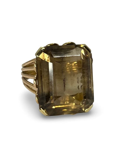 Bague 53 Bague or rose et quartz fumé 20 ct 58 Facettes 00073501