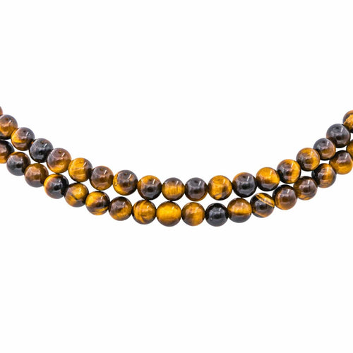 Collier Collier Chocker Or blanc, Or jaune Œil de tigre, Diamant 58 Facettes 4615473CN