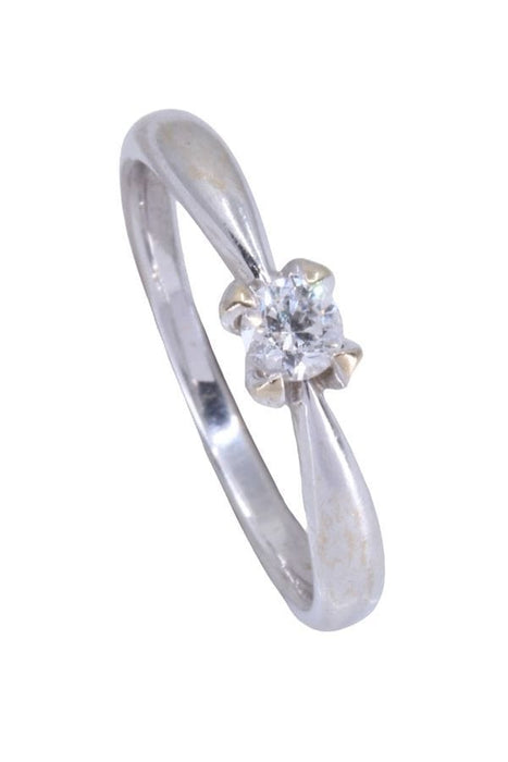 Bague solitaire or blanc diamant