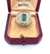 Bague 48 Superbe bague vintage en or jaune massif avec émeraude et diamants 58 Facettes