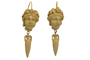Boucles d'oreilles Boucles d'oreilles en or avec camées de lave antiques 58 Facettes 7604