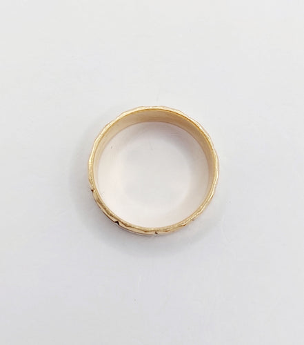 Bague 56 Large bague jonc alliance or rose et gris ciselée de motifs étoilés 58 Facettes A05173