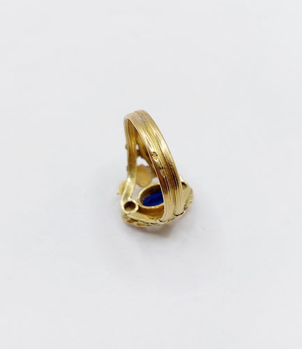 Bague 46 Bague art nouveau pierre bleue et perles en or 18k (circa 1910) 58 Facettes A06483