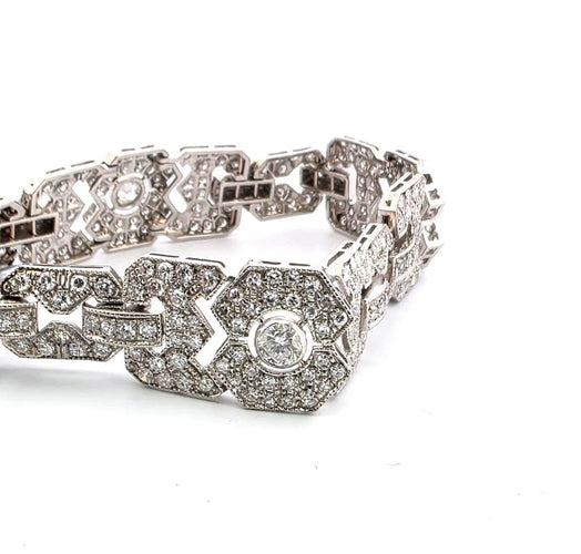 Bracelet Superbe bracelet Art Déco en platine avec diamants 58 Facettes