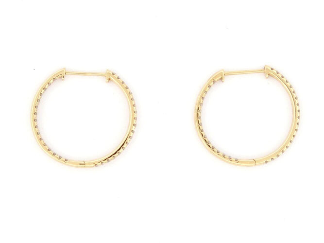 boucles d'oreilles creoles or 18k & 70 diamants 0.54ct certificat s