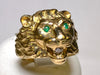 Bague 64 Bague lion or jaune émeraudes 58 Facettes