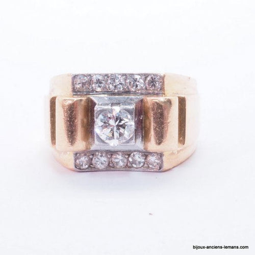 Bague 55 Bague Or jaune Platine Diamants 58 Facettes 4203