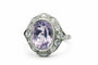 Bague 55 Bague en platine avec diamants et kunzite 58 Facettes 50336
