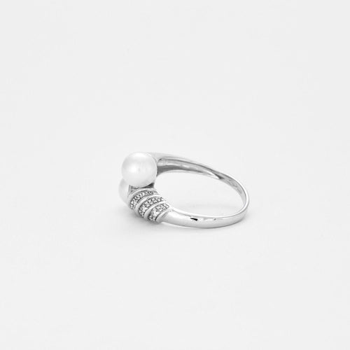 Bague 55 Bague - Toi et Moi perles et diamants 58 Facettes 2547