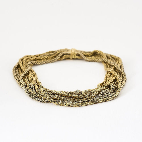 Bracelet Bracelet en or deux couleurs tressés 58 Facettes SBR1707