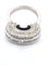 Bague 54 Superbe et unique bague en or blanc 18 carats avec diamants baguette, diamants taille brillant et émail noir 58 Facettes