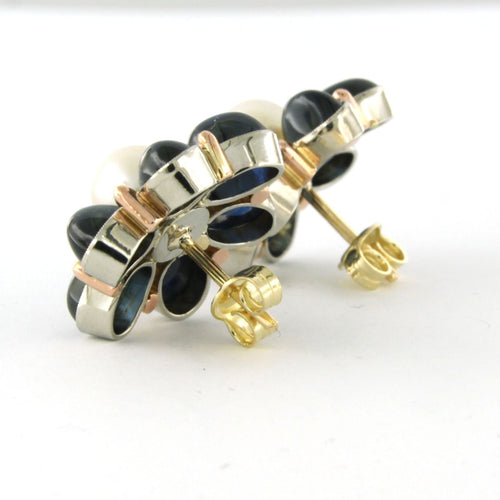 Boucles d'oreilles Boucles d'oreilles en or bicolore or, perles et saphirs 58 Facettes
