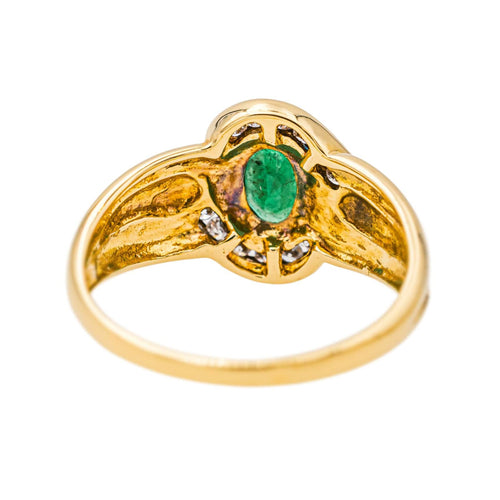 Bague 50 Bague  Or jaune Emeraude, Diamant 58 Facettes 4191878CN