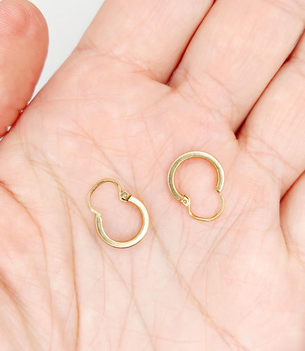 Boucles d'oreilles Mini créoles style Art Déco or rose 58 Facettes A06268