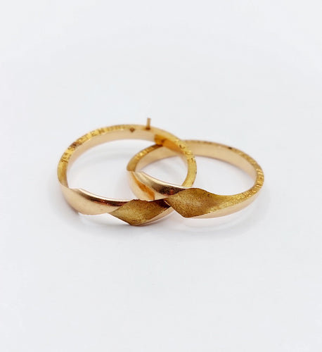 Bague 55 Alliance jumelées victorienne or rose 18k gimmel (circa 1896) antique 58 Facettes A05213
