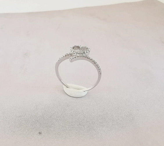 Bague 53 Bague Cœur en Or blanc & Diamants 58 Facettes AB 1067