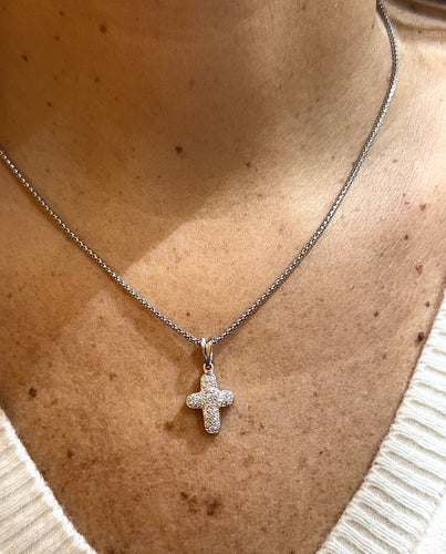 Collier Collier pendentif croix or 18 carats et diamants 58 Facettes