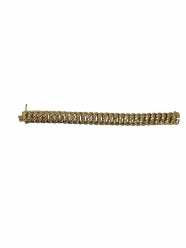 Bracelet grande maille américaine or jaune