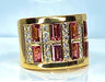 Bague 57 Bague or jaune tourmalines roses et diamants 58 Facettes AB403