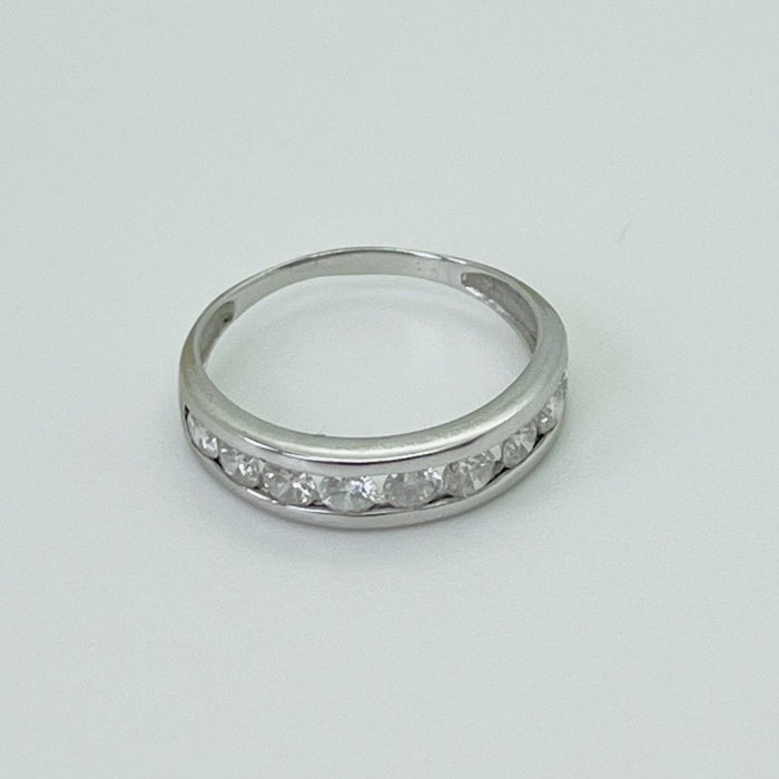 Bague 55 Alliance or blanc 9 diamants 58 Facettes 20400000835