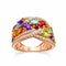 Bague en or rose, style Tutti Frutti, ornée de diverses pierres précieuses