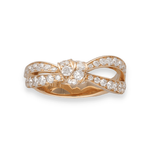 Bague 53 Bague Chaumet Liens Seduction en or rose 18 Cts et diamants - Taille 53 - Boite d'origine 58 Facettes FB10016