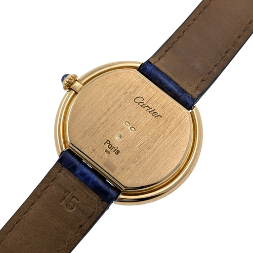 Montre Cartier Ellipse Paris Dial 78091 Large Model GM LM circa 1973 18k Yellow Gold 58 Facettes