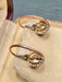 Pair of sleeper earrings, in 18k rose gold and silver 58 Facettes