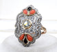 Bague 55 Platinum Ring Diamonds Art Nouveau 58 Facettes