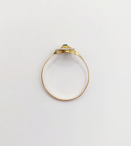 Bague 51 Petite bague Art Nouveau or jaune et pierre verte (circa 1910) 58 Facettes A06017